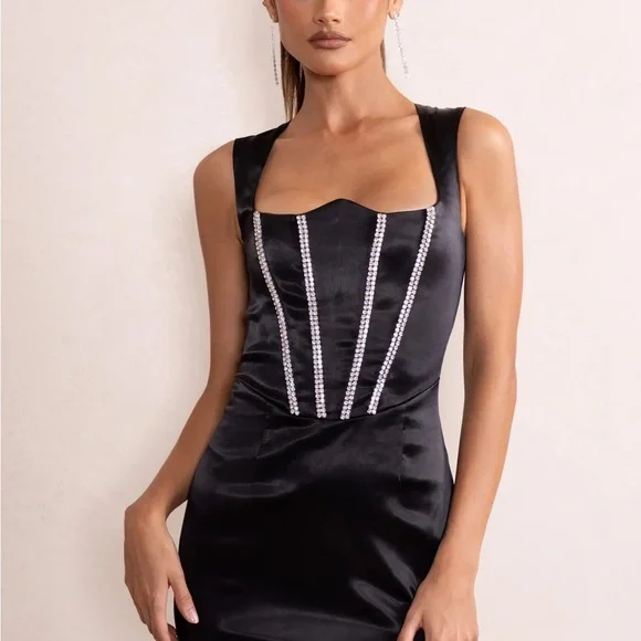 NWT Club L London Black Night Out Party Birthday Clubbing Mini Dress 🖤🍾 - Picture 10 of 10